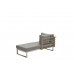 Belerive chaise lounge elem. L stainless steel/teak/warm grey